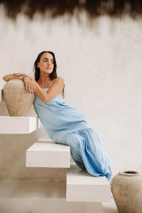 Limited Edition Sonya Strappy Dress Sky Blue