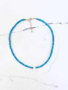 Turquoise Initial Beaded Necklaces